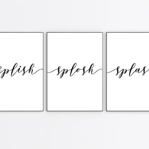 Splish Splosh Splash Prints Set: Minimalist Wall Art