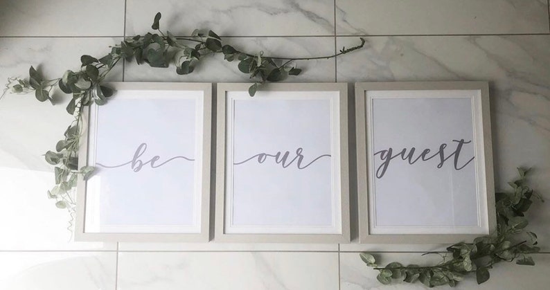 Be Our Guest Set Of 3 Wall Prints / Home Gift / Home Prints image 3