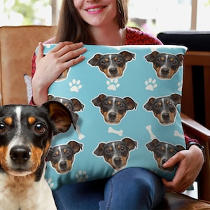 Custom Personalized Pet Pillow case and pillow, Personalized Dog or Cat Photo Throw Pillow, dog's face on a pillow, Pet sympathy gift
