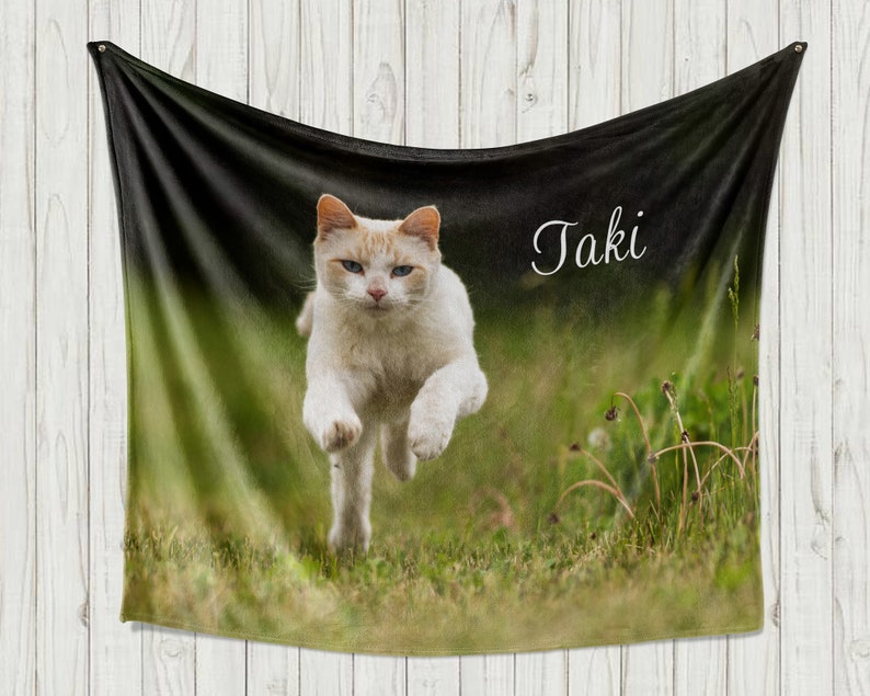 Personalized Cat Blanket Picture Blanket Pet Loss Gifts Etsy