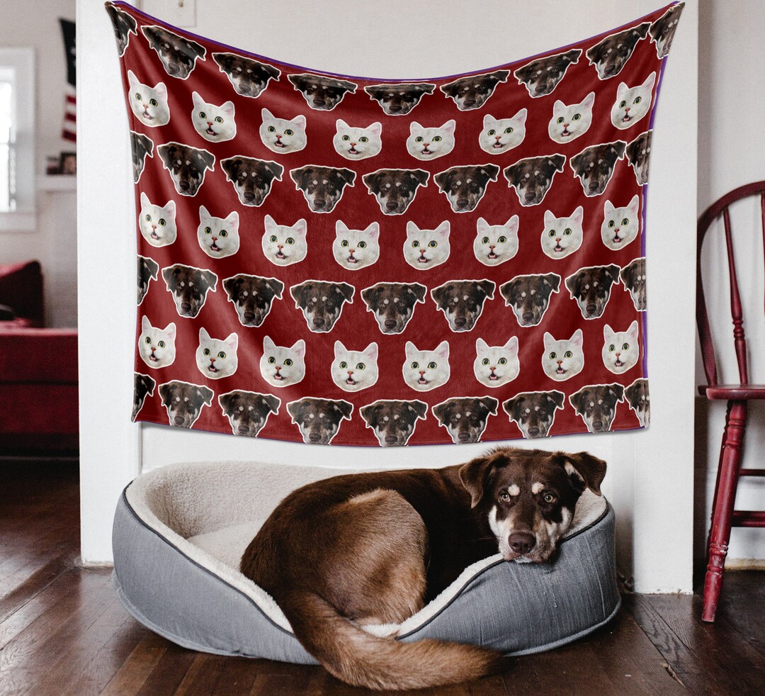 Your Dog on A Blanket,personalized Pet Photo Blanket,custom Dog Face