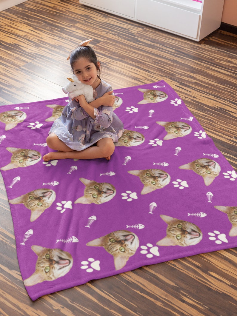 Your cat On A BlanketPersonalized Pet Photo BlanketCustom Etsy