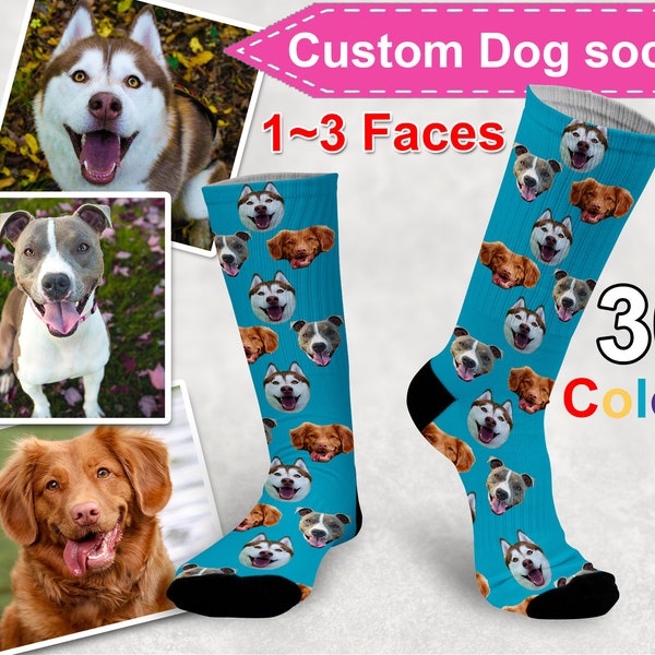 Customized Dog Socks - Put Your Cute Dog on Custom Socks, Dog Lovers, Dog GIft, Cute Dog Personalized, Dog Gift Socks,Pet Socks for man