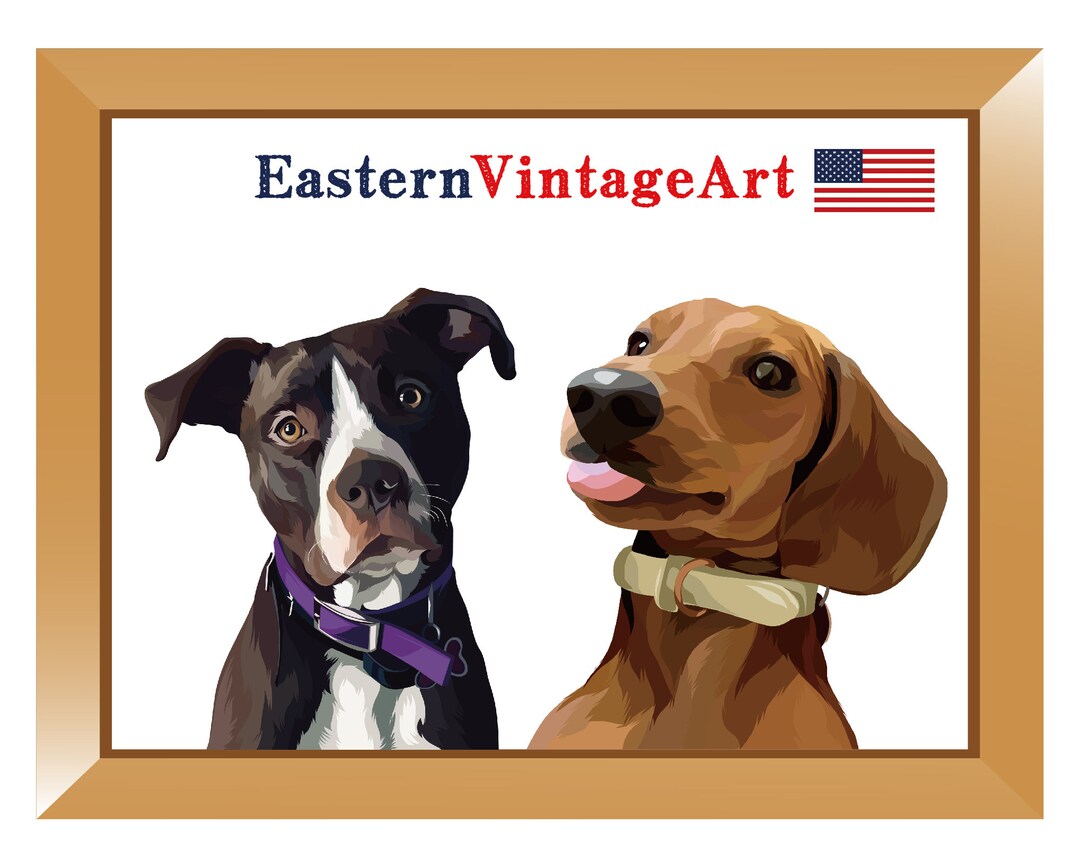 Custom Pet Portrait Digital Download Pet Memorial Pet Etsy