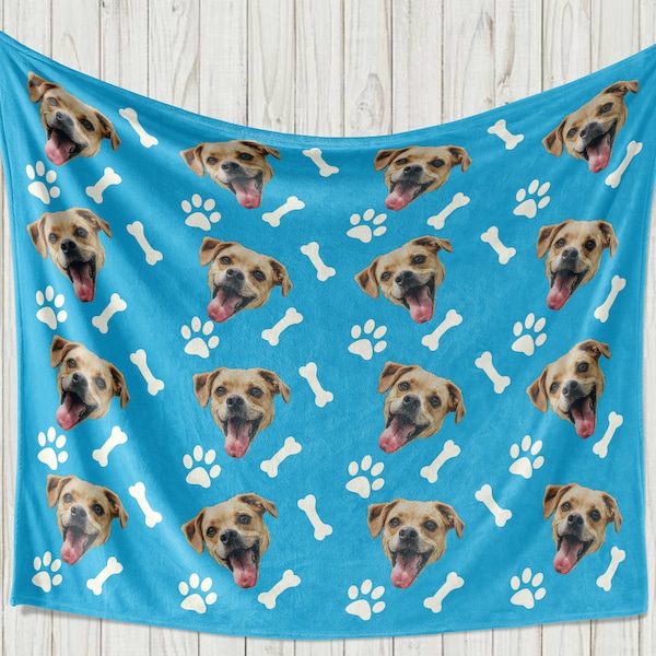 Your Dog On A Blanket,Personalized Pet Photo Blanket,Custom Dog Face Blankets-Australia Shipping