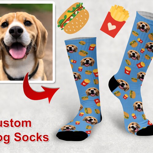 Custom Pet Socks Put Your Cute Dog on Socks Dog Lovers Gift Etsy
