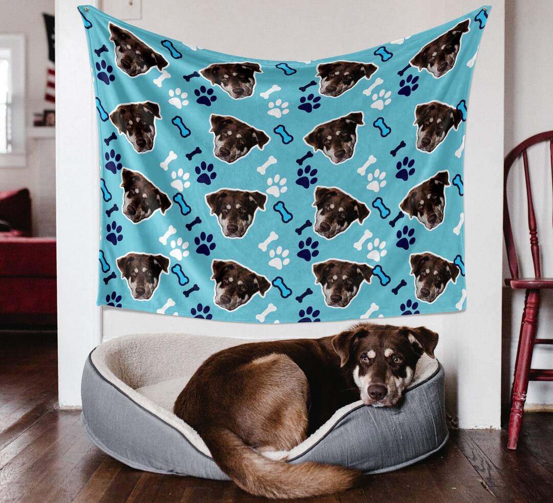 Your Dog on A Blanket,personalized Pet Photo Blanket,custom Dog Face