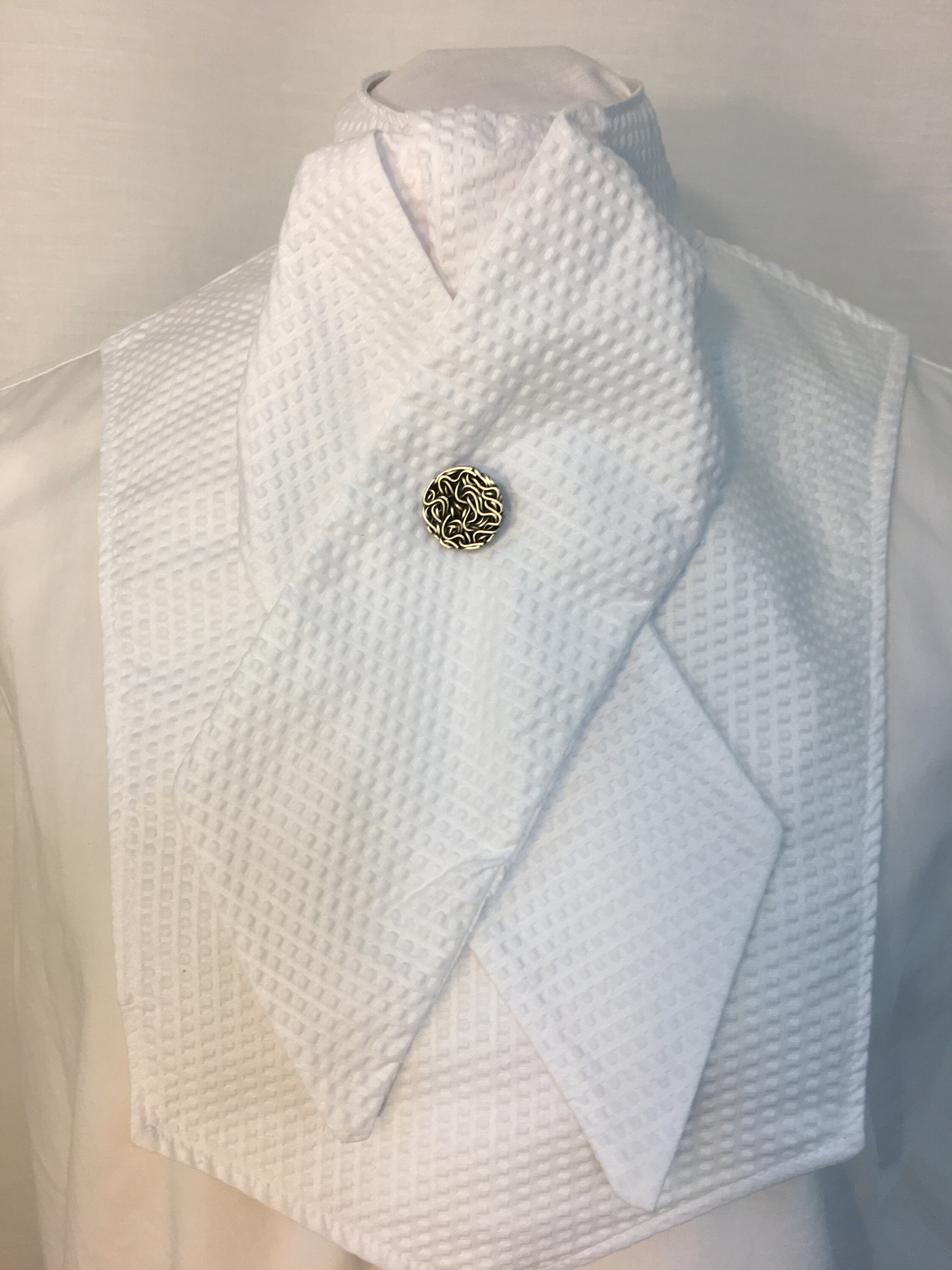 Pin for Stock Tie, Rosette Silver With Antique Black Magnetic . A Great Accessory for Dressage