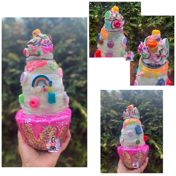 3D cupcake with fake cream tumbler 20 oz, candies tumbler gift ,candies tumbler