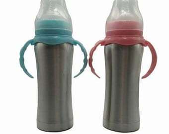 8oz nursing bottle with silicone niple stainless steel baby milk ,bottle baby (3pcs)