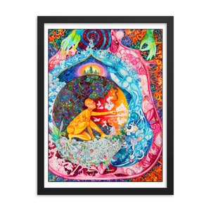 Framed Visionary Art, Mystical Art, Psychedelic Art, Baba Yaga.