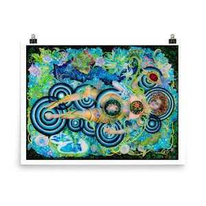 Visionary Art, Mystical Art, Psychedelic Art, Water Goddess Art Print.