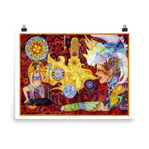 Fantasy Art Original, Visionary Art, Mystical Art, Psychedelic Art, Mindfulness Gift, Witchy Poster.