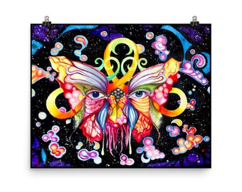 Impresión de mariposa, cartel de la brujería, arte visionario, arte místico, surrealismo