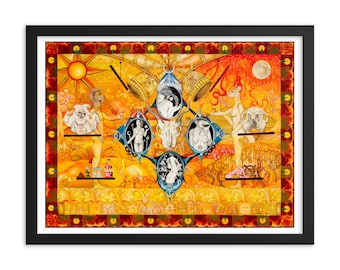 Arte Visionario Enmarcado, Arte Místico, Arte Psicodélico, Arte Fantasía Original