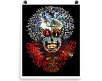 Arte de la diosa, arte de la mitología, impresión de arte extraño surrealista.
