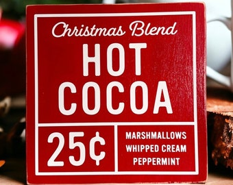 Hot Cocoa Bar Sign, Hot Cocoa sign, Christmas sign