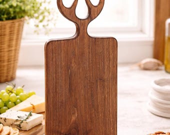 Custom Handmade Antler Cutting Board, Solid Walnut - Etsy