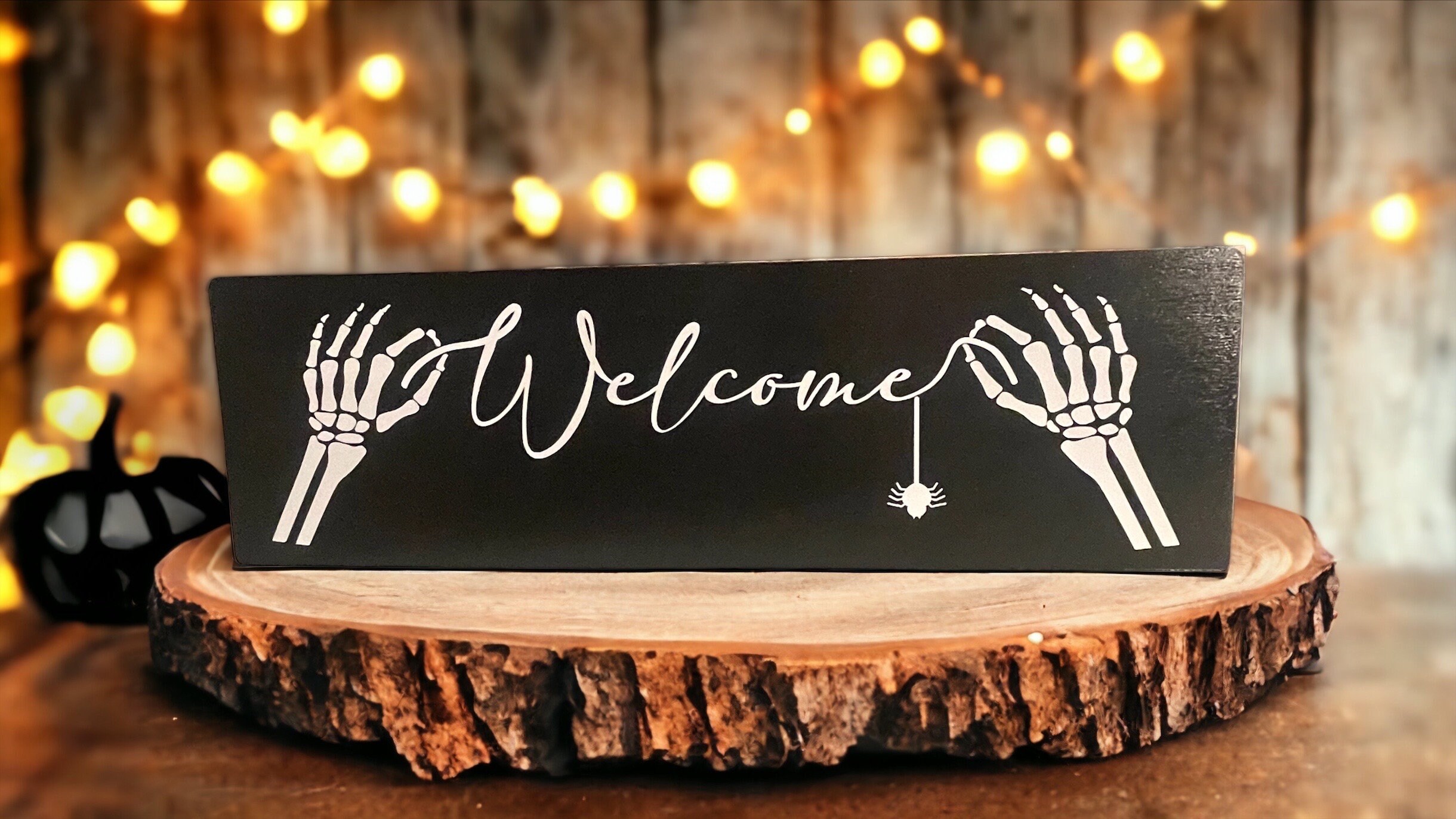 Skeleton Hello. Sign Skeleton Hands Halloween Welcome Sign: Farmhouse Decor - Etsy