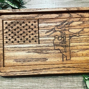Engraved American Flag Lineman Solid Wood Catch All Tray, Handmade gift, Lineman Catch All Tray, Lineman, Catch All Tray, American Flag Tray
