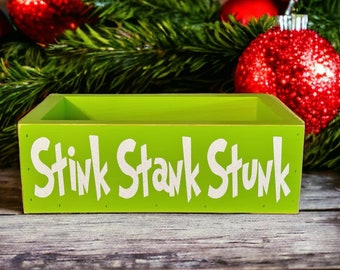 Custom Handmade Stink, Stank, Stunk wooden box, Christmas Box, Mason Jar Holder, Toilet paper holder, Cocoa Bar