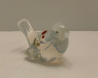 Vintage Hand Painted Fenton Bird 3"tall and 4" across