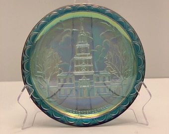 Assiette en Verre Carnaval Bleu Independence Hall 8"