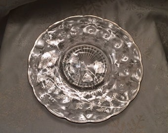 Flanders Clear by Silver City 11 inch plate California Depression Glass