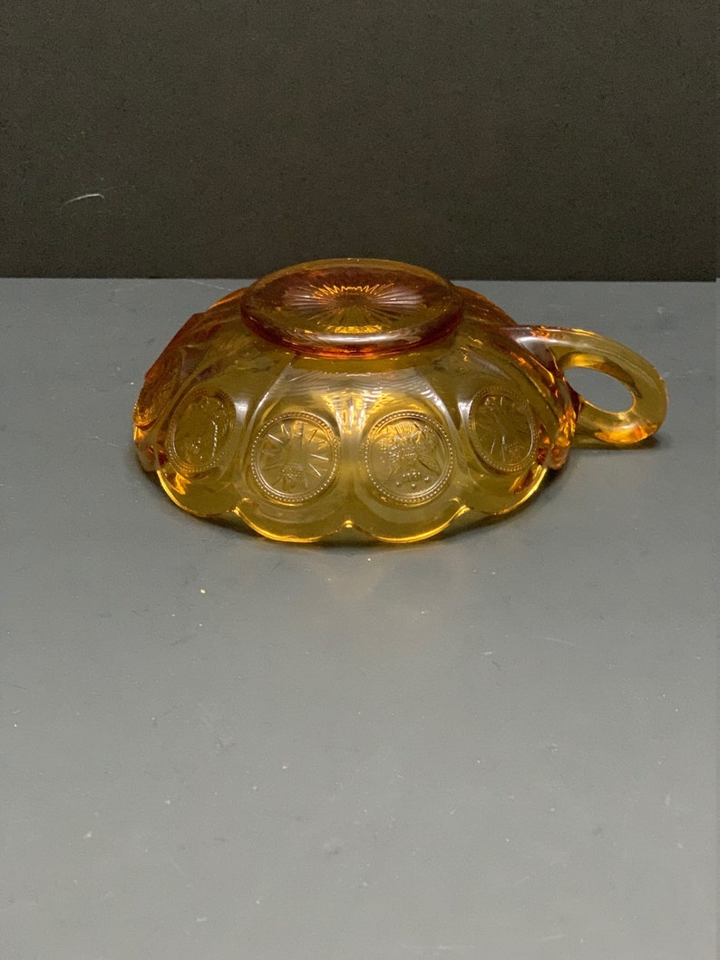 Fostoria Glass Amber Nappy With 1887 Eagles & Torches 5 X 5.2 Etsy