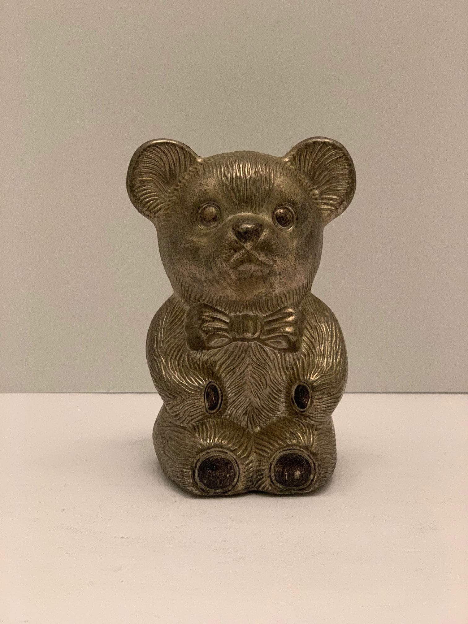 Vintage Metal Teddy Bear Bank 3 x 5 Etsy España