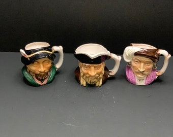 Jug Mug Dollhouse Miniature Ceramic Toby Red Cloth Pirate Captain Cock DM009 