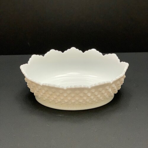 Milkglass Candy Dish Hobnail Milk Glass Candle Holder Flower Etsy