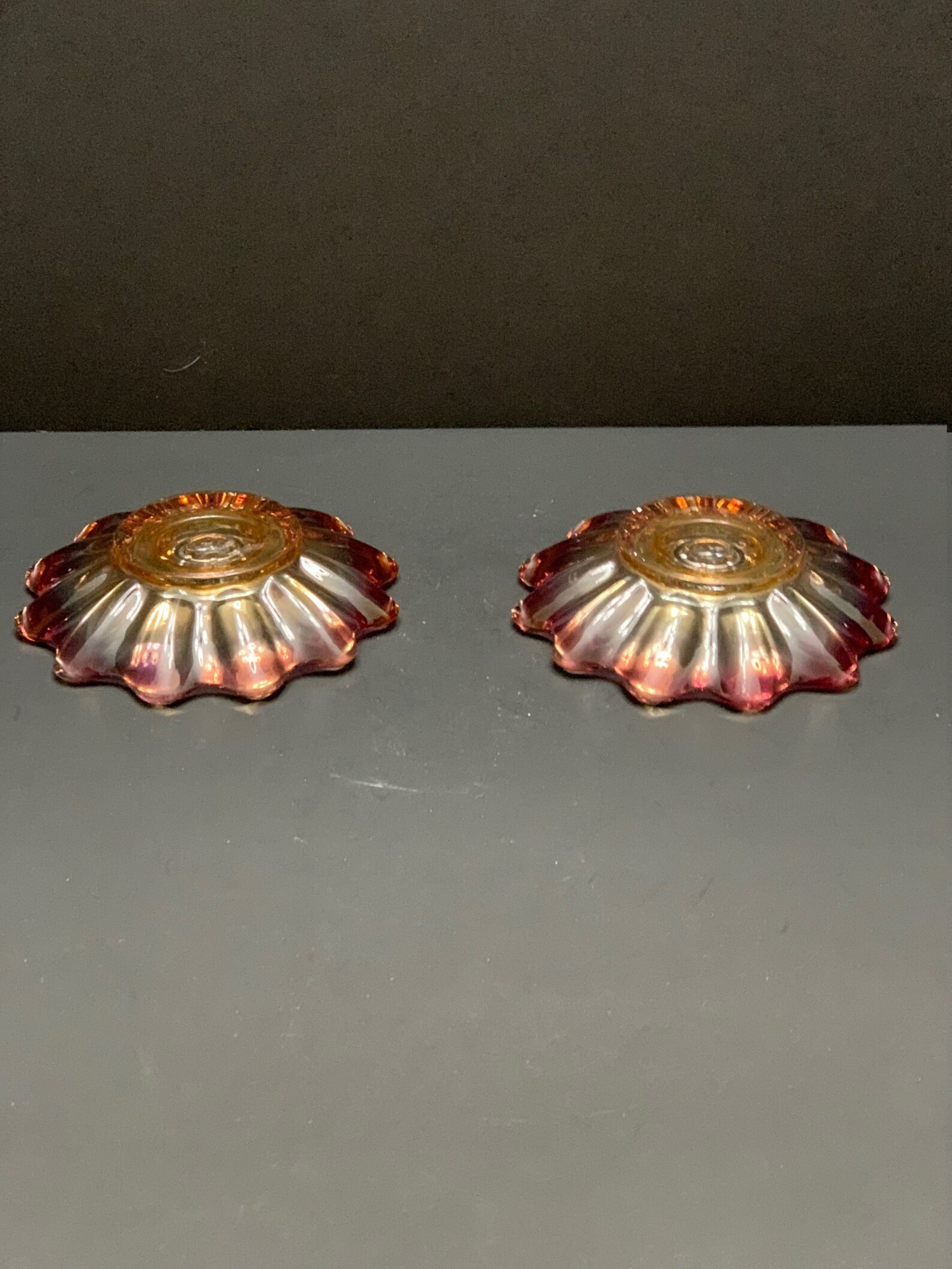Pair of Carnival Glass Candle Holders Federal Glass Etsy