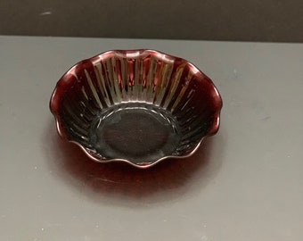 Ruby Red Depression Glass Berry Bowl 6.5"