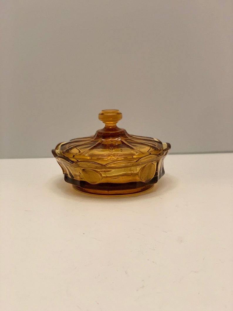Fostoria Glassware Amber Golden Color Candy Dish Eagle Liberty Etsy