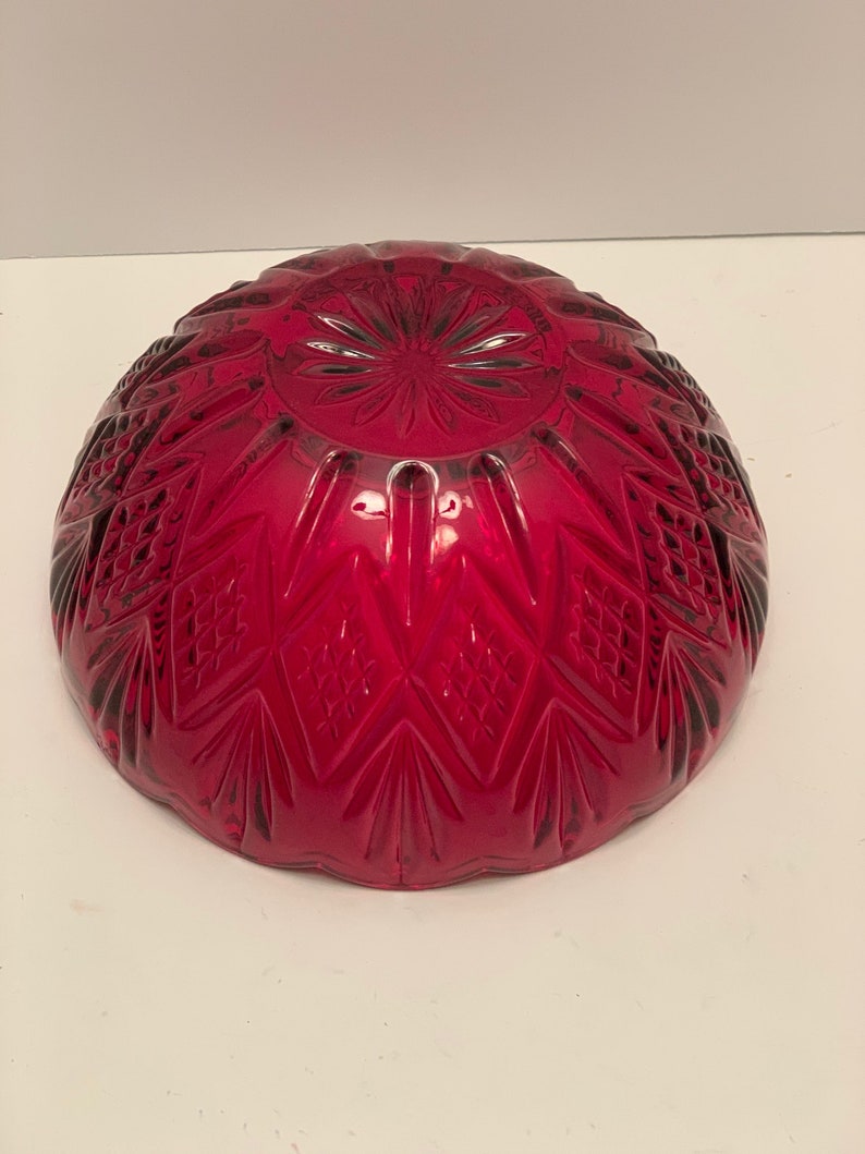 Godinger Dublin Red Flash Glass Crystal Serving Bowl 8.5 Wide Etsy