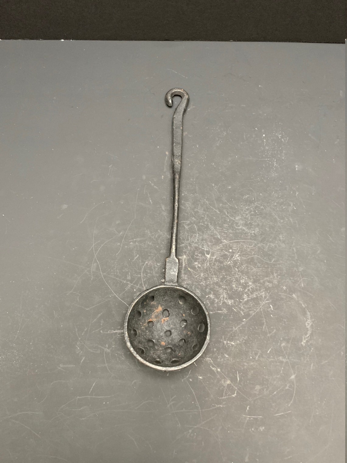 Vintage Old Cast Iron Kitchen Utensils 2 Ladles, Spoon, Fork and Wall Hanger Made in Taiwan Etsy