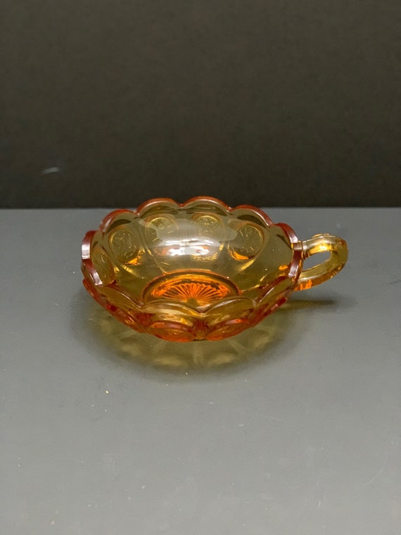 Fostoria Glass Amber Nappy With 1887 Eagles & Torches 5 X 5.2 Etsy