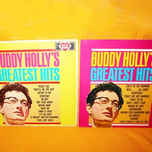 Vintage 1967 1970 60s 70s Ace Of Hearts / Coral MCA Records Buddy Holly&#39;s Greatest Hits Volume One 1 & Two 2 LP Album Vinyl Records Lot
