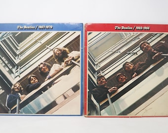 Lote recopilatorio de vinilos de los años 70 de Apple Records, edición vintage de 1973: The Beatles / 1962 - 1966 + The Beatles / 1967 - 1970. Edición rara del Reino Unido.