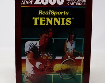 Vintage 1988 80s Atari 2600 RealSports Tennis Video Game Cartridge For The Atari Video Game Computer System Boxed Sealed Pal UK Rare Retro