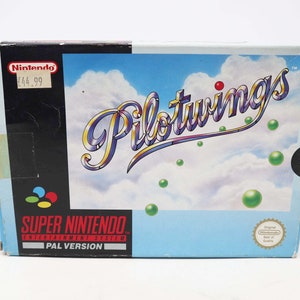 Vintage 1992 90s Super Nintendo Entertainment System SNES Pilotwings Video Game Boxed Pal