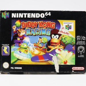 Vintage 1997 90s Nintendo 64 N64 Diddy Kong Racing Cartridge Video Game Boxed Pal Version