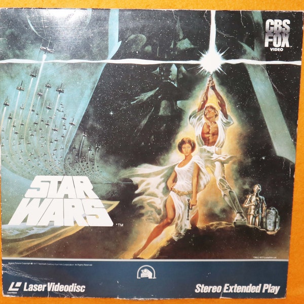 Vintage 1983 CBS Fox Video Star Wars Laser Disc Laserdisc LD Videodisc NTSC Stereo Extended Play (Mark Hamill, Harrison Ford, Carrie Fisher)
