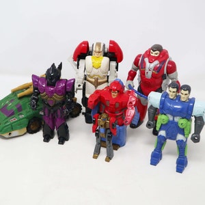 Vintage 1980s Hasbro Takara Transformers G1 Pretender Lot Transforming Vehicles To Robot Action Figures Toys Rare Cloudburst Roadblock