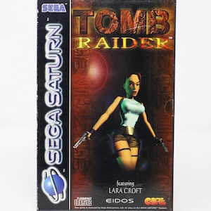 Vintage 1996 90s Sega Saturn Tomb Raider Featuring Lara Croft Video Game Pal & French Secam 1 Player