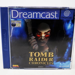 Vintage 2000 Sega Dreamcast Tomb Raider Chronicles Video Game PAL Version 1 Player Lara Croft