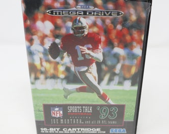 Vintage 1992 90s Sega Mega Drive Megadrive Sports Talk Football '93 W rolach głównych Joe Montana i wszystkie 28 drużyn NFL Kaseta z grą wideo PAL