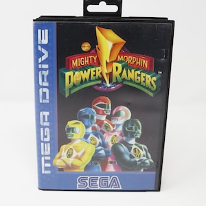 Vintage 1994 90s Sega Mega Drive Megadrive Saban&#39;s Mighty Morphin Power Rangers Cartridge Video Game Boxed Pal French Secam