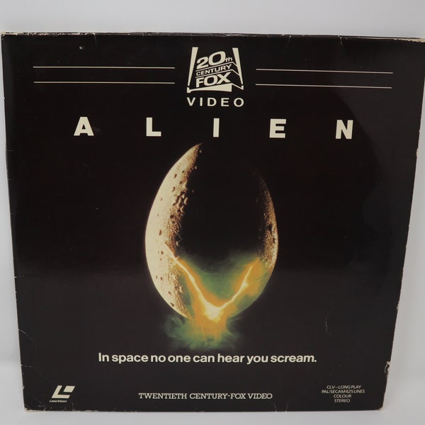 Vintage 1982 80s Twentieth Century-Fox Video Alien Stereo Double LaserDisc (Laser Disc) LD Pal Secam CLV Long Play Rare